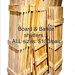 Custom Made/Handcrafted Board & Batten Shutters